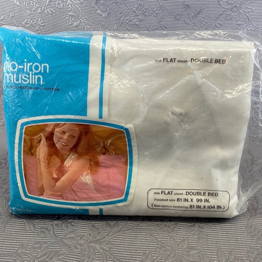 J.C. Penny Double Bed No-iron Muslin Flat Sheet